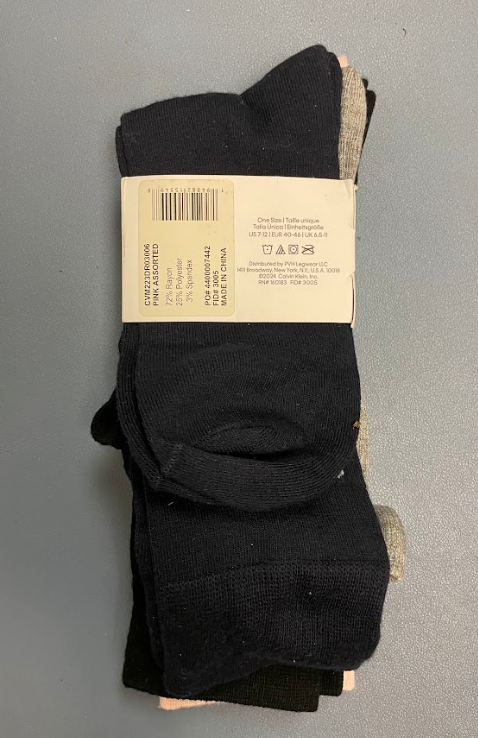 Calvin Klein 4 Pack Dress Sock (Back) Lightweight Crew supplied by My Sock Drawer, LLC. 
